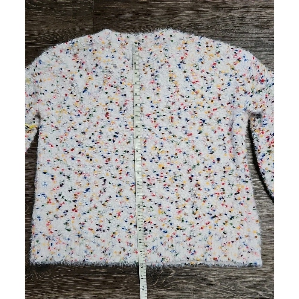 CeCe Women's Speckled Rainbow Confetti Bishop Sleeve Sweater Small - Picture 8 of 10